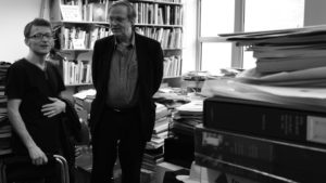 Alexandre Gurita avec Robert Storr dans son bureau à Yale School of Art en 2011 lors de la Biennale de Paris à New York en 2011, Par Sylvie Chan Liat